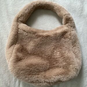 Rachel Zoe Tan Faux Fur Shoulder Bag